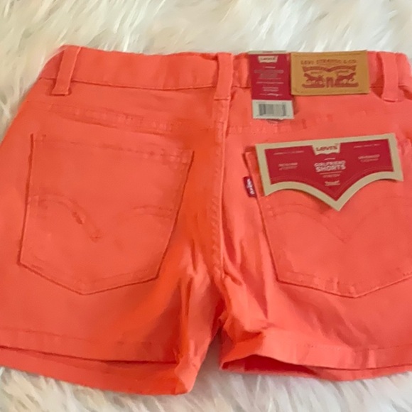 Levi's Orange Jean Shorts with Embroidered Hem - Picture 5 of 6